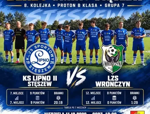 Derby gminy Stęszew: KS Lipno II zmierzy się z LZS Wronczyn