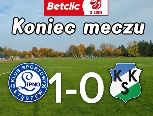 KS Lipno Stęszew wygrywa 1:0 z KKS Kalisz. Decydujący gol Kaptura